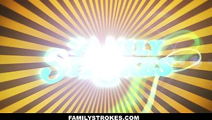 FamilyStrokes - Dissimulate Sister Sucks And Fucks Brother During Thanksgiving Dinner